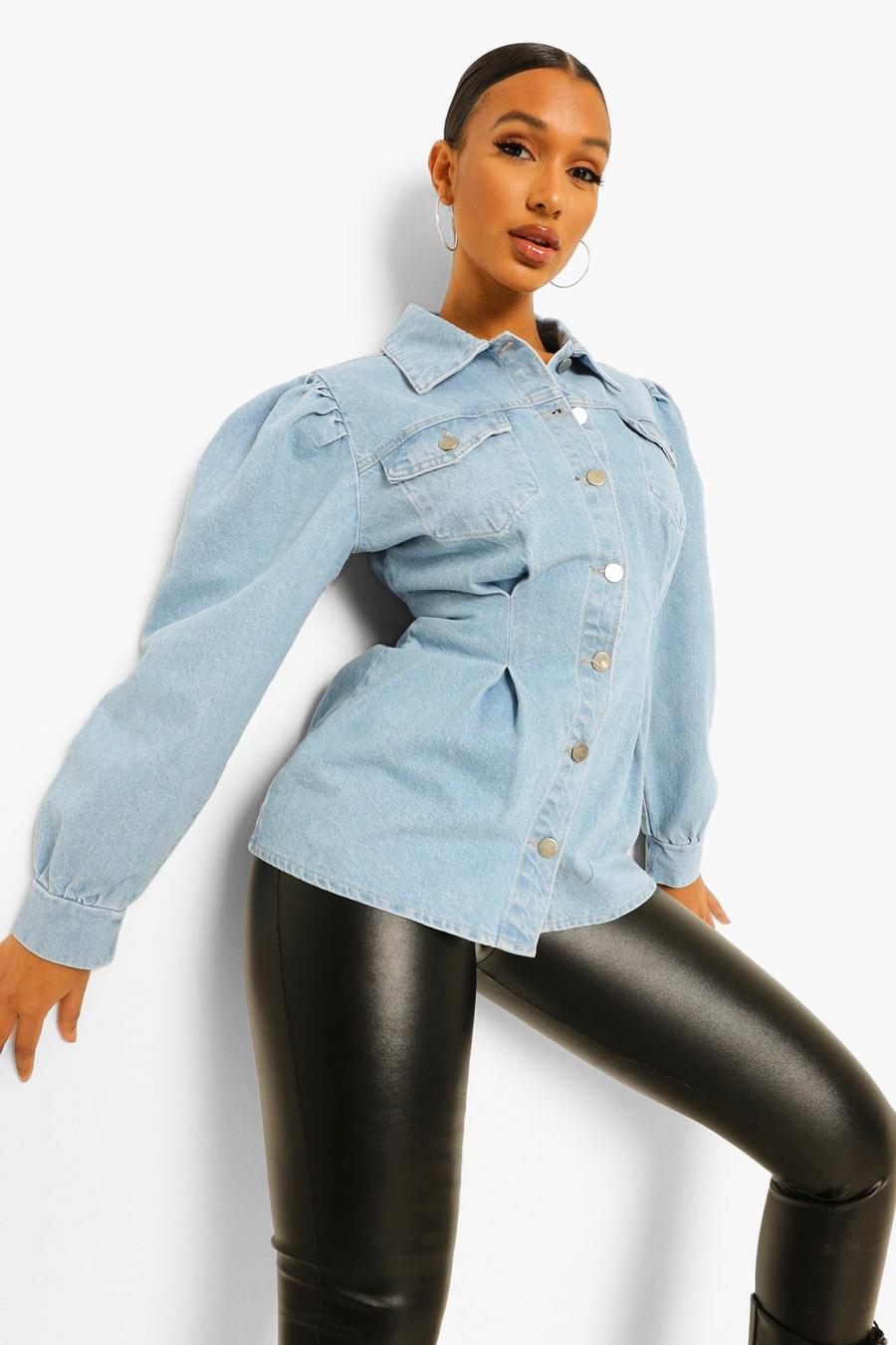 Cinched Oversized Denim Shirt | boohoo Cinched Oversized Denim Shirt | boohoo
